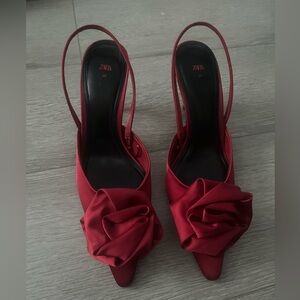 Zara Red Sling back pumps